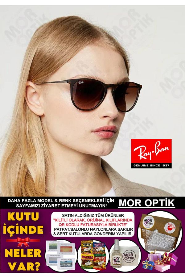 Ray-Ban-Purple Optical Rb4171 Erika Rubber 54 Size Brown Matte 1