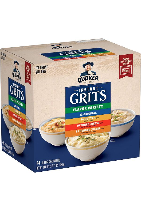 Quaker-Instant Grits, 4 Flavor Variety Pack, 0.98oz Packets,44 Count (Pack of 1) 1