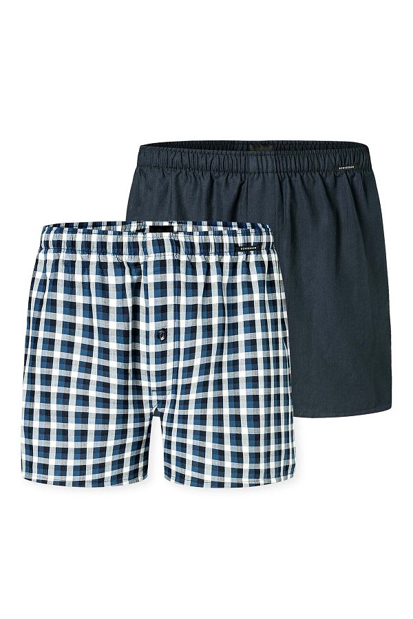 Schiesser-Herren Web-Boxershorts, 2er Pack - Webware, Unterhose, Baumwolle 1
