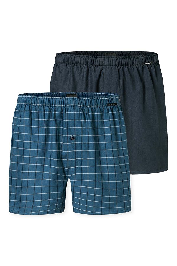Schiesser-Herren Web-Boxershorts, 2er Pack - Webware, Unterhose, Baumwolle 1