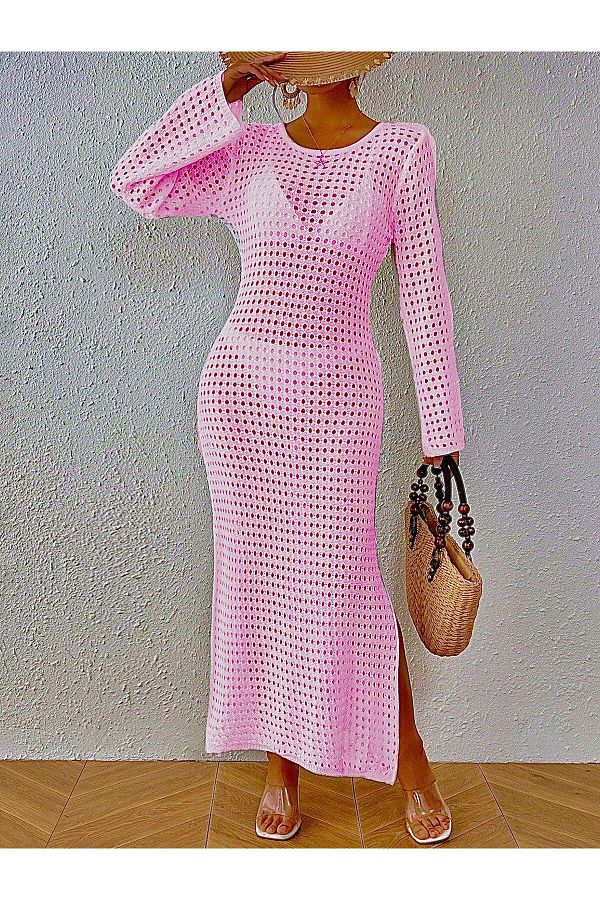 moda mh-ملابس تريكو صيفية - فستان شاطئ مخرم وصوفية 1