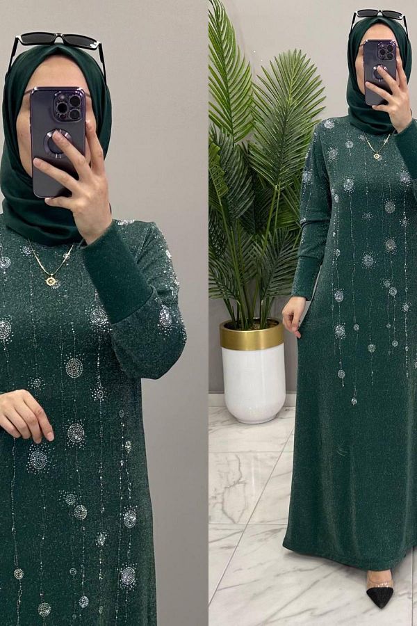 Mercan-Meral Silvery Evening Dress 1