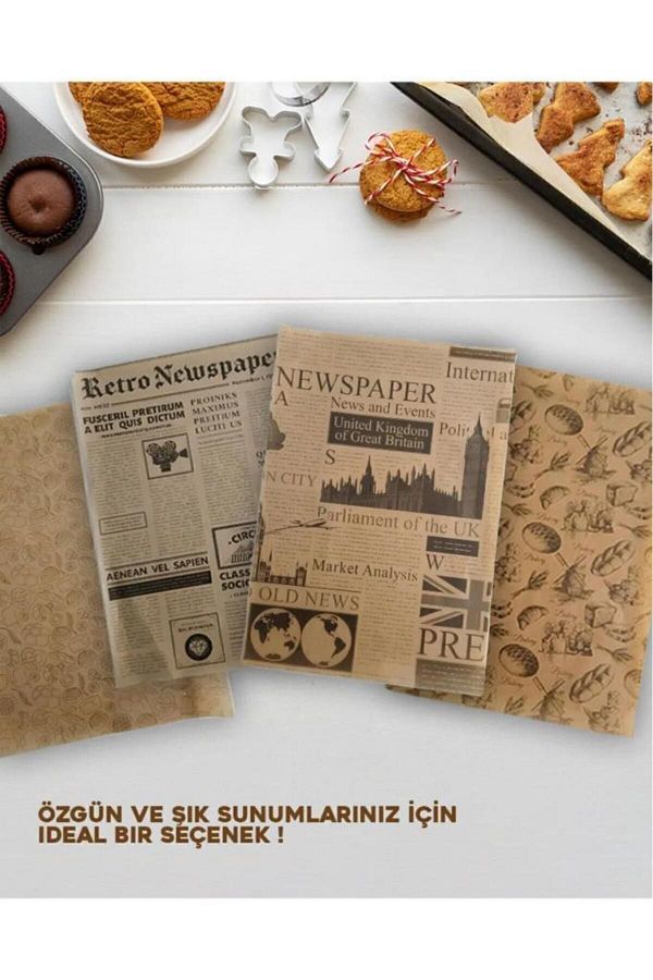 CVS-Vintage Newspaper Patterned Presentation Paper - Pack of 50 1