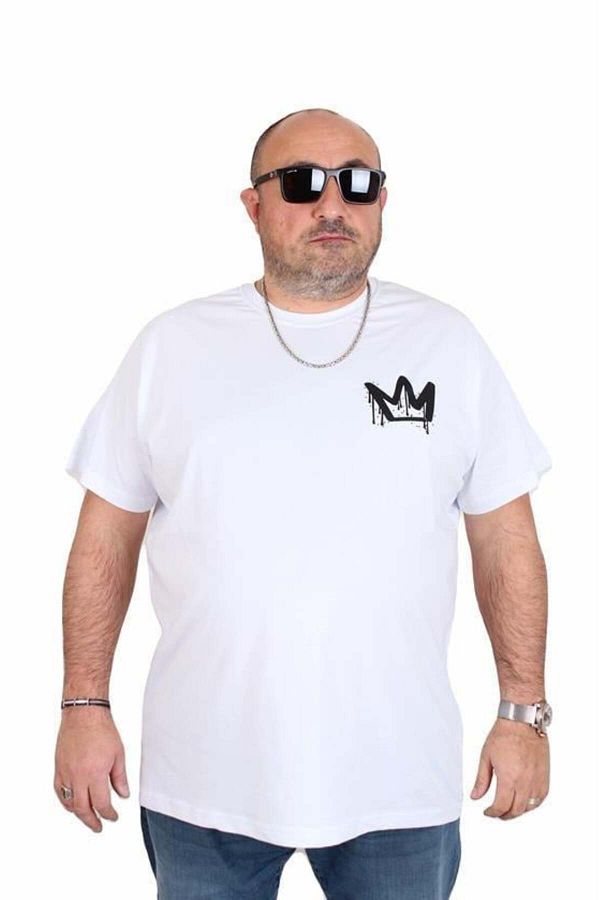 Starbattal-Tricou pentru bărbați, mărime mare, cu decolteu, King 25141 ALB 1