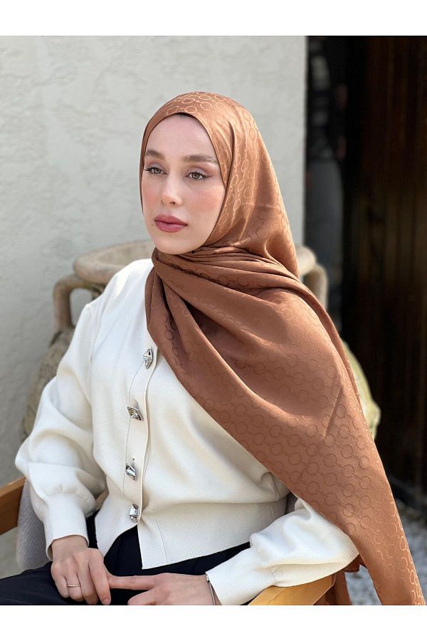 Modakaşmir-Silky Jacquard Series Hale Pattern Shawl 1