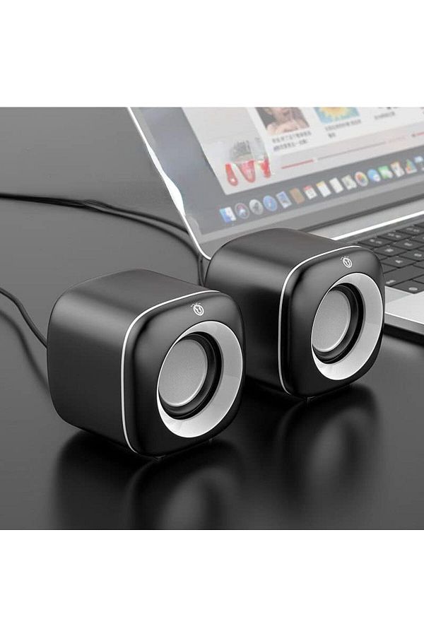 COOYA-Black USB Computer Speaker, Subwoofer, Wired Music Player Not Bluetooth Speaker 1