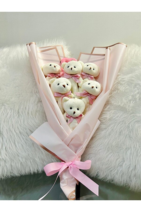 TREND Salish Pembe Ayıcık Buketi Yıldönümü Doğum Günü Sevgililer Günü Hediyesi Hoşgeldin Bebek Hediyesi