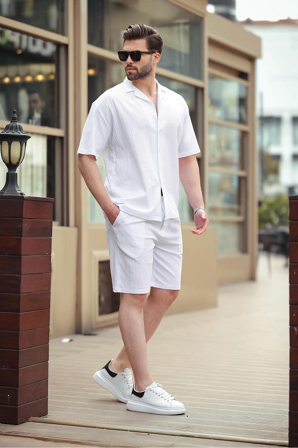 Madmext-White Basic Ανδρικό Σορτς 6729 1