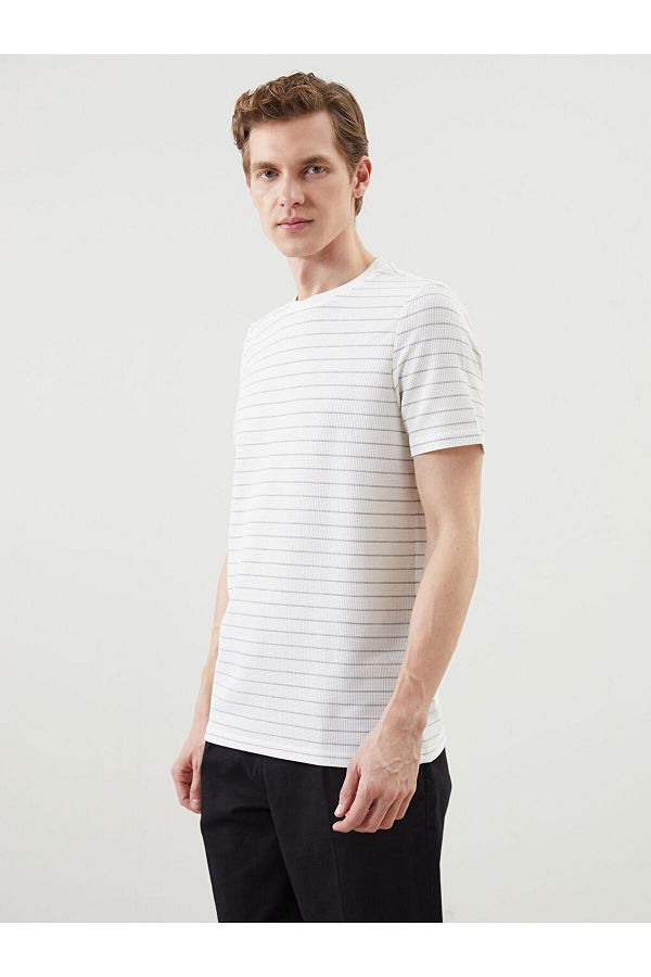 LC Waikiki-New Season Crew Neck Short Sleeve Striped Men's T-Shirt - S5Fh93Z8 1