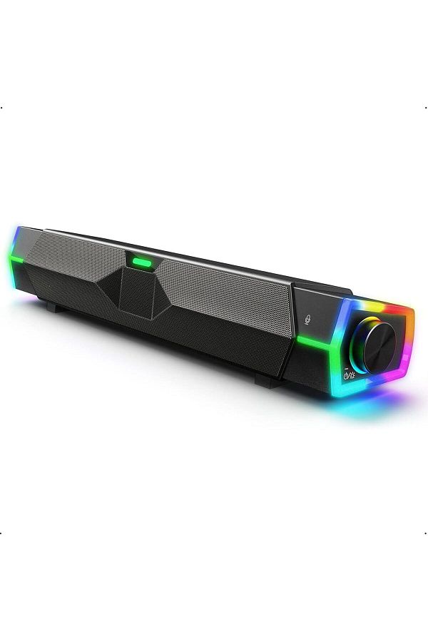 COOYA-سماعات كمبيوتر، شريط صوتي مزود بتقنية البلوتوث، مزود بمنفذ USB مع ميكروفون، ستيريو هاي فاي 1