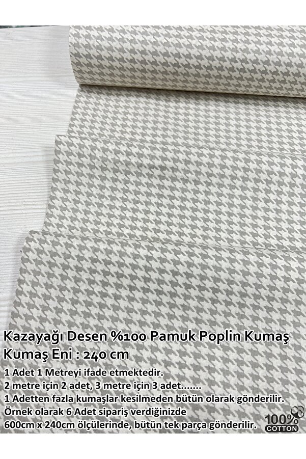 evimrenk Kazayağı Desen %100 Pamuk Poplin Kumaş - Elbise - Hobi- Çarşaf - Bebek
