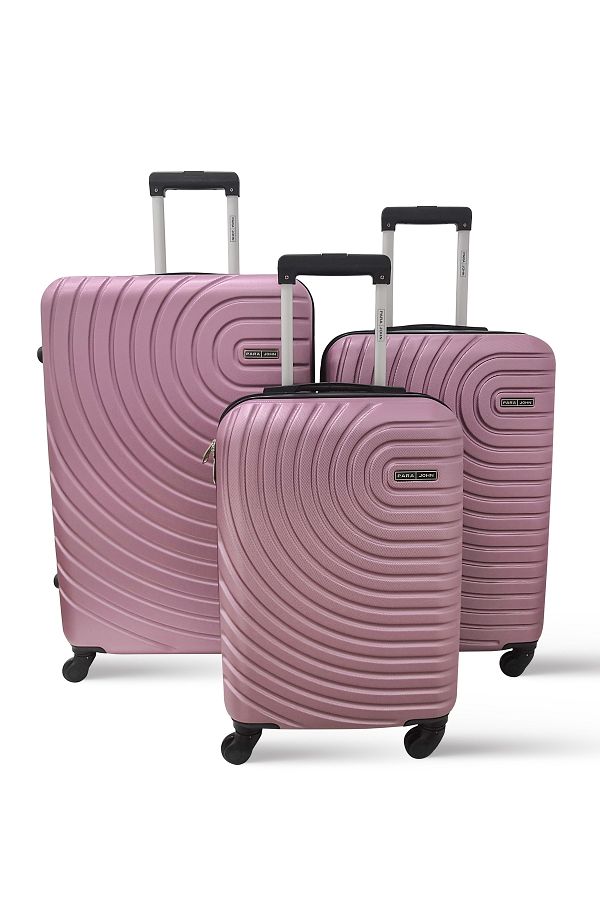 PARAJOHN-Spiral Set of 3 ABS Hard Case Luggage Trolley Bag with 4 Spinner Wheels & Lock 1