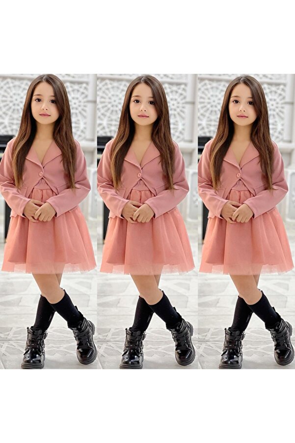 KOKOŞ BEBEK Tütü Etekli Ceket Takım | 3/10 Yaş Arası