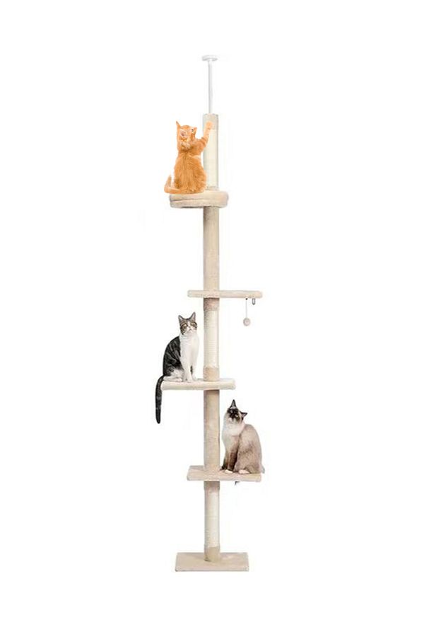KidLe-Cat Climbing Frame Cat Tree Floor to Ceiling Kitty Scratching Post 1