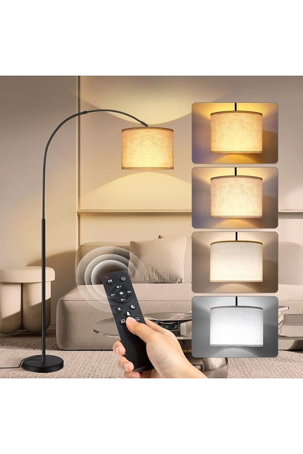 COOYA-Arc Floor Lamp, with Remote Control, 4 Colour Temperature Dimmable, 9W LED Bulb Included 1