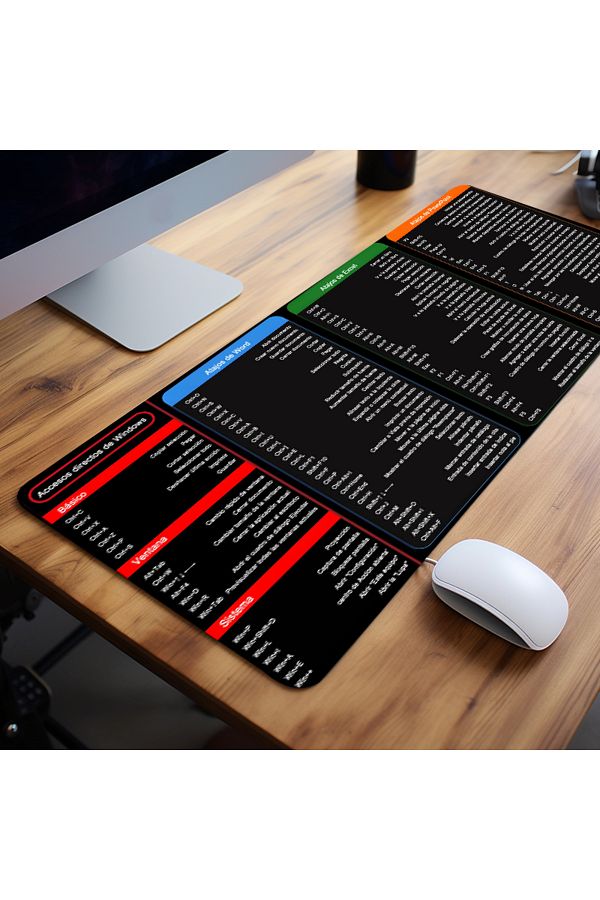 Choice-31.4 15.7in 80 40cm black Spanish Excel Shortcuts Pattern Large Mouse Pad Office Desk Mat Computer K 1