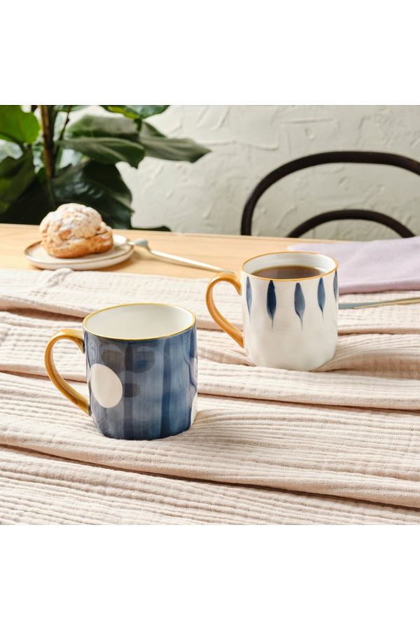 Karaca-Canarie 2-teiliges Steinzeug-Becher-Set, 350ml, Mehrfarbig 1