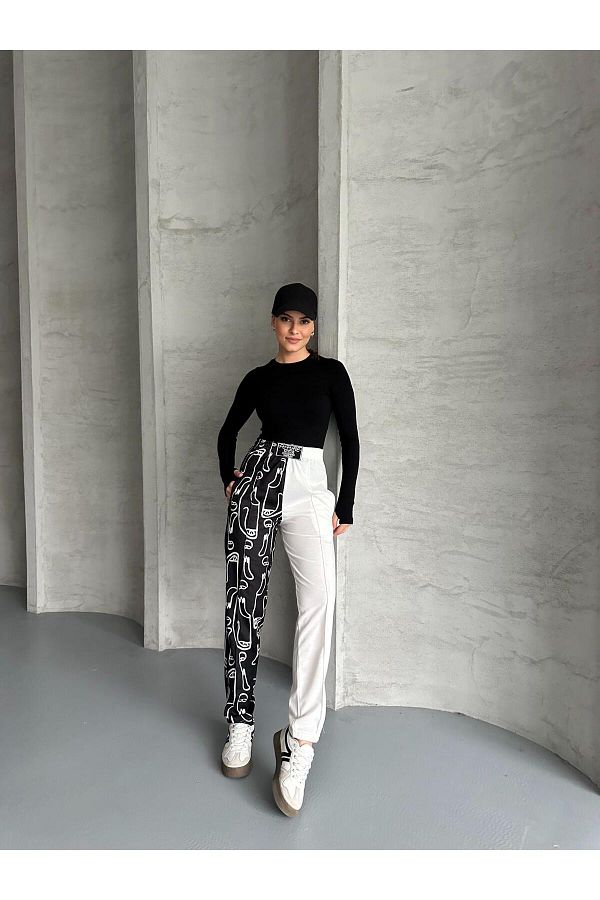 RPT MODA-بدلة رياضية سفلية مطبوعة رقمية مزدوجة اللون ومريحة وخصر عالي 1