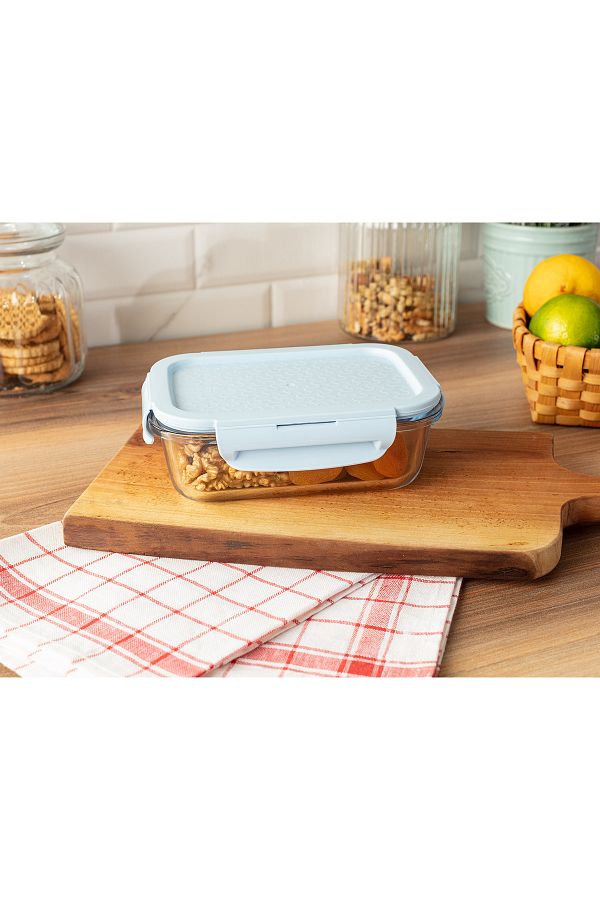 Madame Coco-Modena Rectangular Borosilicate Glass Storage Container with Lid - 650ml 1