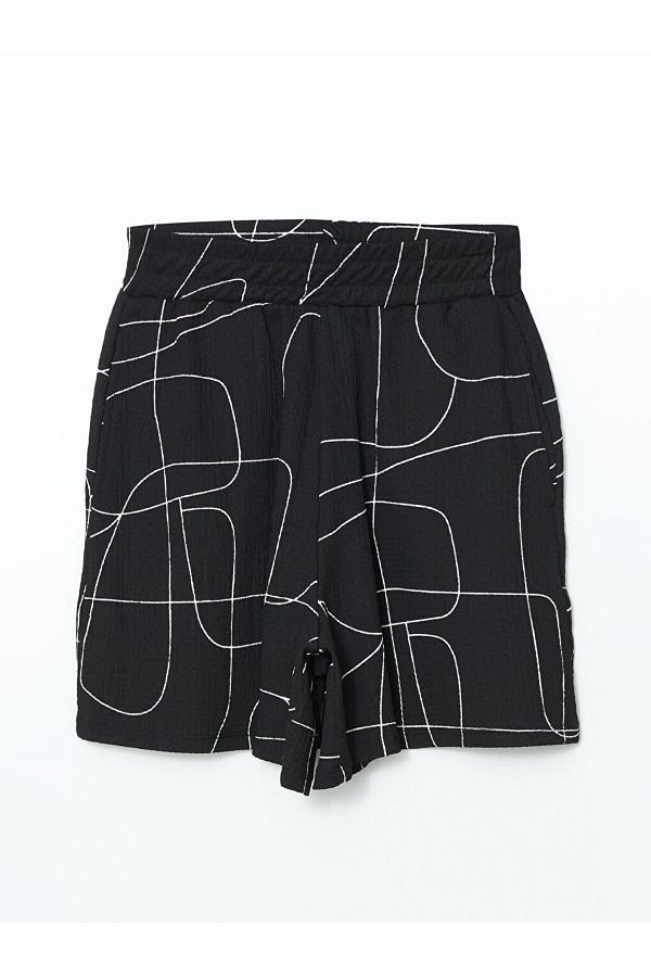 LC Waikiki-Lcw Elastic Waist Patterned Women's Shorts 1