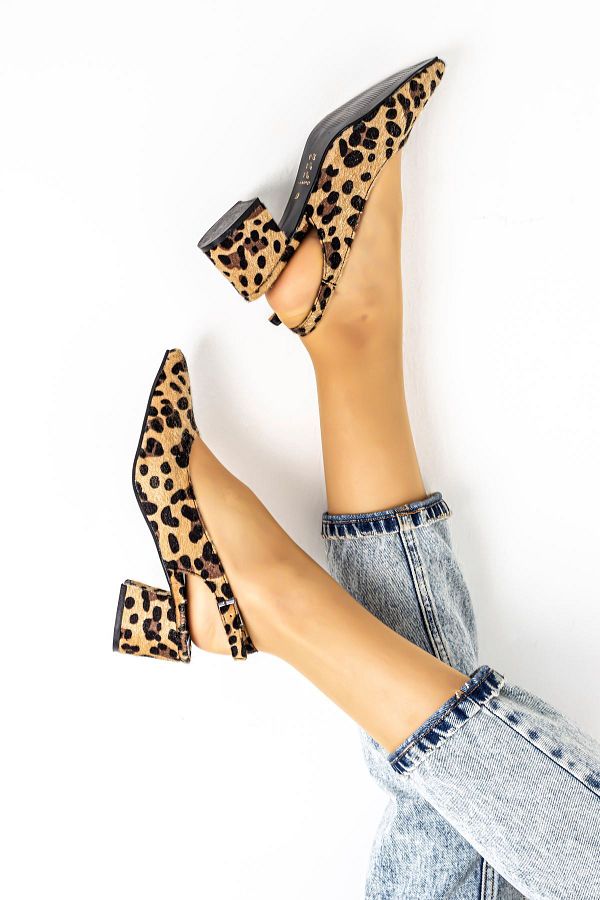 Lal Shoes & Bags-حذاء نسائي بكعب 5 سم - ليوبارد 1