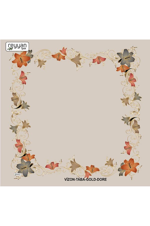 REYYAN-Silk Patterned Embroidery Cursive - Pattern-05 - Color-08 1