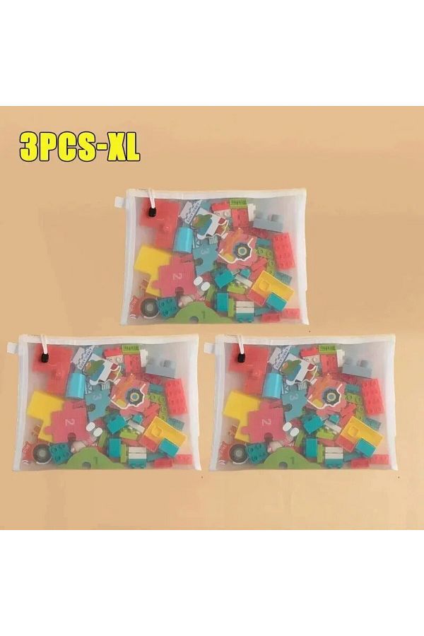 Choice-3pcs Xl 1-3pcs Storage Bag Mesh Zippertoy Building Block Puzzle Sub-package Children Particle Zipper 1