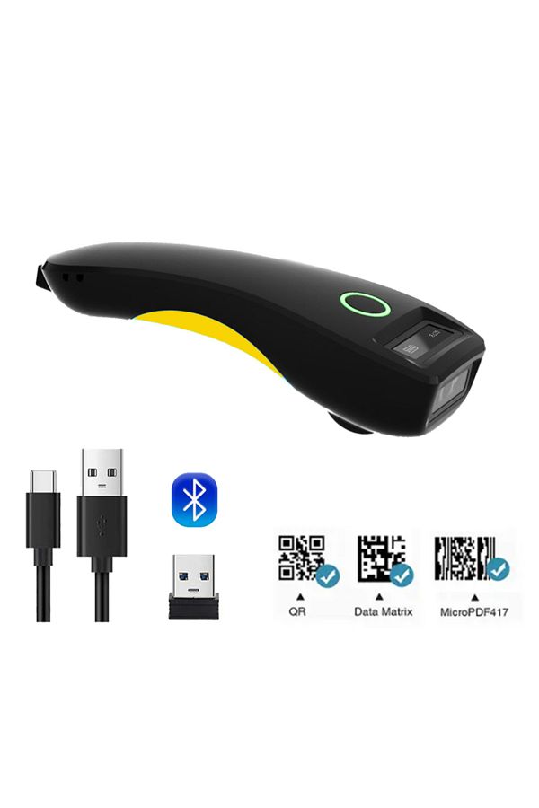Choice-C70 2D Yellow Barcode Scanner C70 Wireless 1D 2D CMOS Scanner USB Bluetooth Mini Pocket QR Reader IO 1