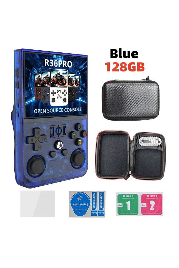 Choice-Blue 128gb Open Source R36 Pro Retro Handheld Video Game Console Linux System 3.5 Inch Ips Screen Po 1