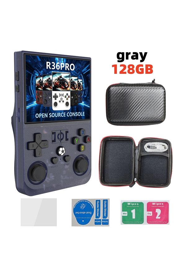 Choice-gray 128GB Open Source R36 PRO Retro Handheld Video Game Console Linux System 3.5 Inch IPS Screen Po 1