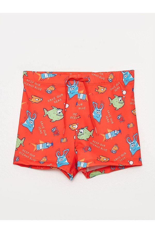 LC Waikiki-Printed Boys' Boxer Swimsuit with Elastic Waistband 1