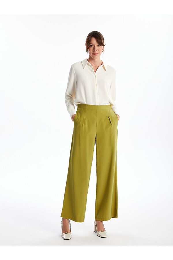LC Waikiki-Pantaloni drepti pentru femei cu talie elastică 1