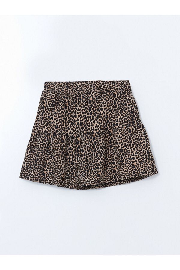 LC Waikiki-Leopard Patterned Girl's Skirt with Elastic Waist 1