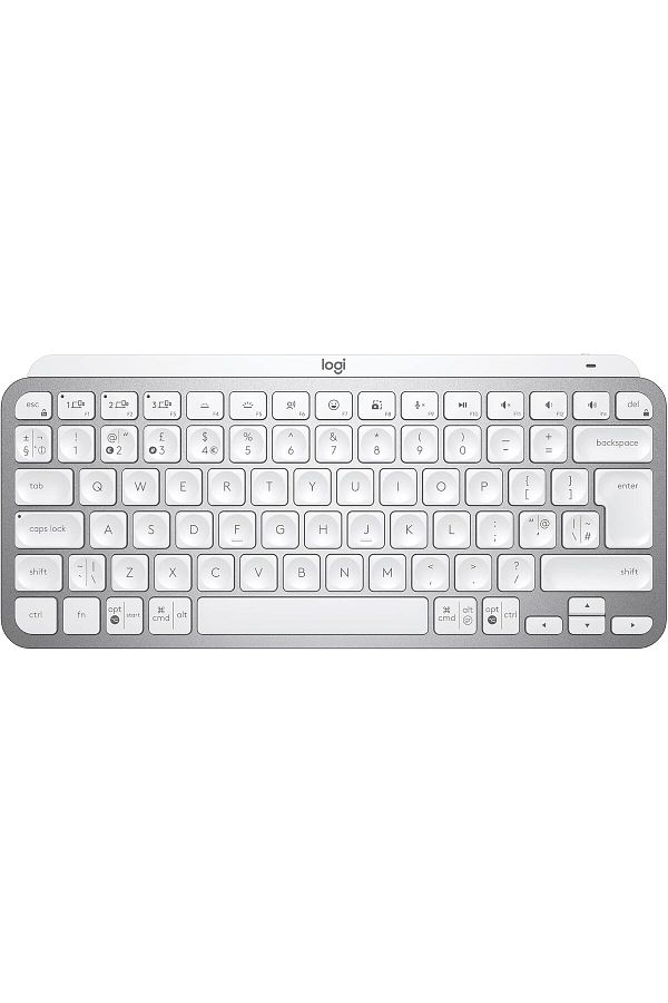 logitech-لوحة مفاتيح MX Keys Mini Minimalist اللاسلكية المضيئة، صغيرة الحجم، بلوتوث، إضاءة خلفية، USB-C، 1