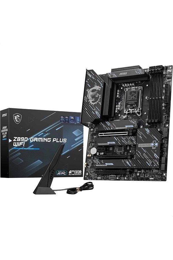 MSI-Z890 GAMING PLUS WIFI SOCKET 1851 DDR5 9200MHZ(OC) USB 20Gbps 4xM.2 1xTB4 HDMI DISPLAY 5G LAN WI 1
