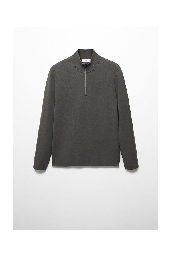 MANGO Man-Zipped high collar sweater 1