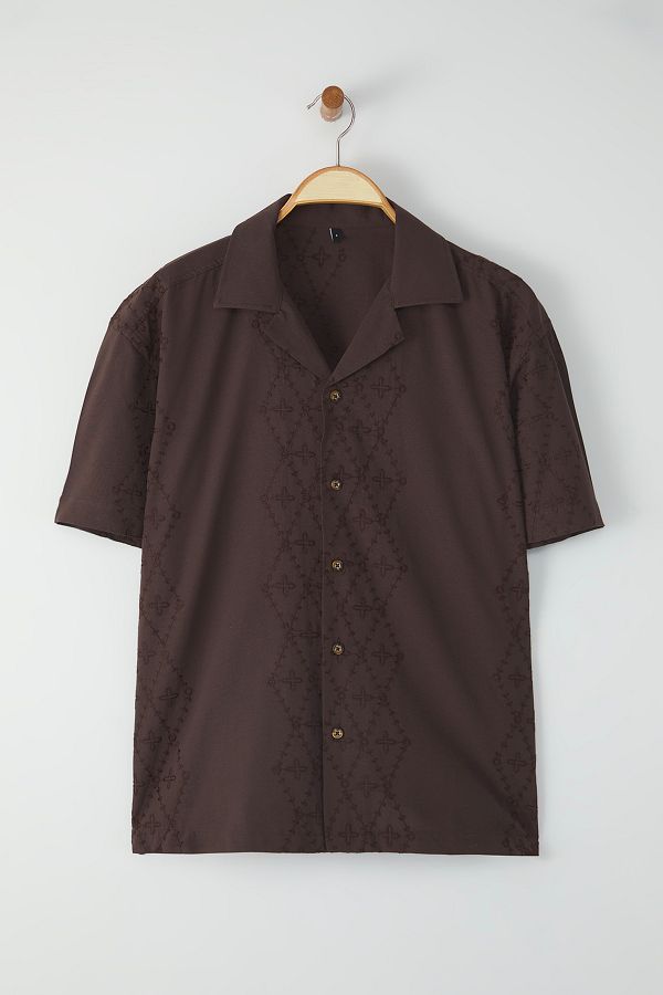 Trendyol Collection-Brown Oversize Shirt Tmnss25Go00049 1