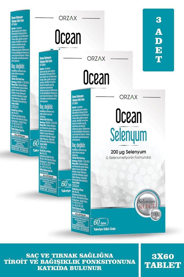 Orzax-Ocean Selenium 200 Mcg 60 Tablets 3 Pieces 1