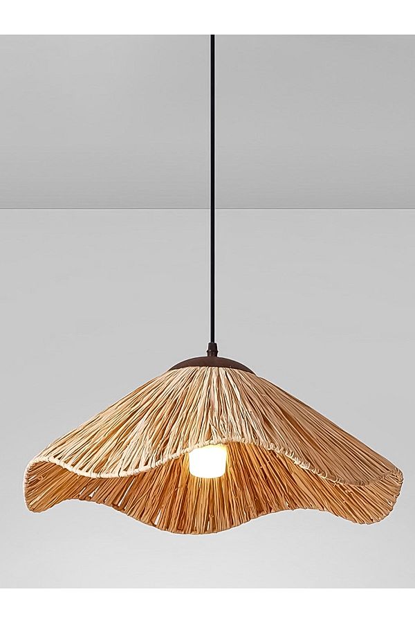 NYLife-Special Design Curved Paper Raffia Bohemian Rustic Scandinavian Style Chandelier 1