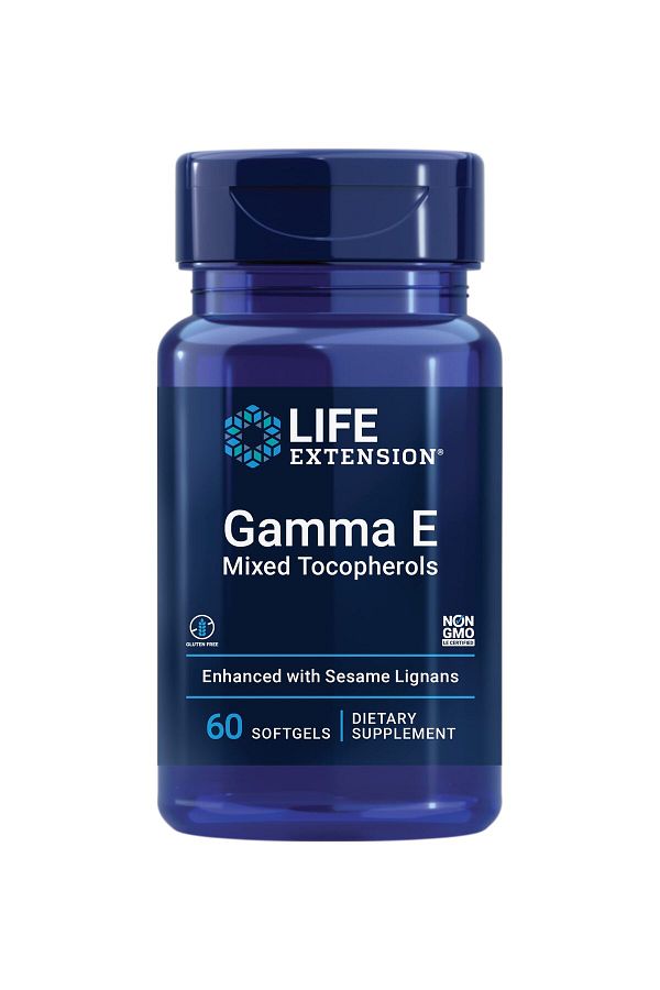 Life Extension-Gamma E Mixed Tocopherols, Vitamin E with Sesame Lignans, Gluten-Free, Non-GMO, 60 Softgels 1