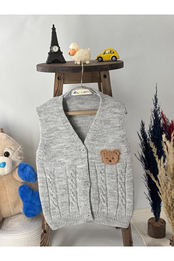 Cloudy Kids Erkek Bebek Nakışlı Triko Hırka&Yelek