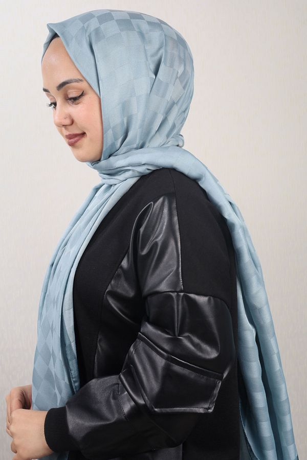 PİRAMİT-Pyramid Patterned Checkers Shawl - Pattern-01 - Color-11 1
