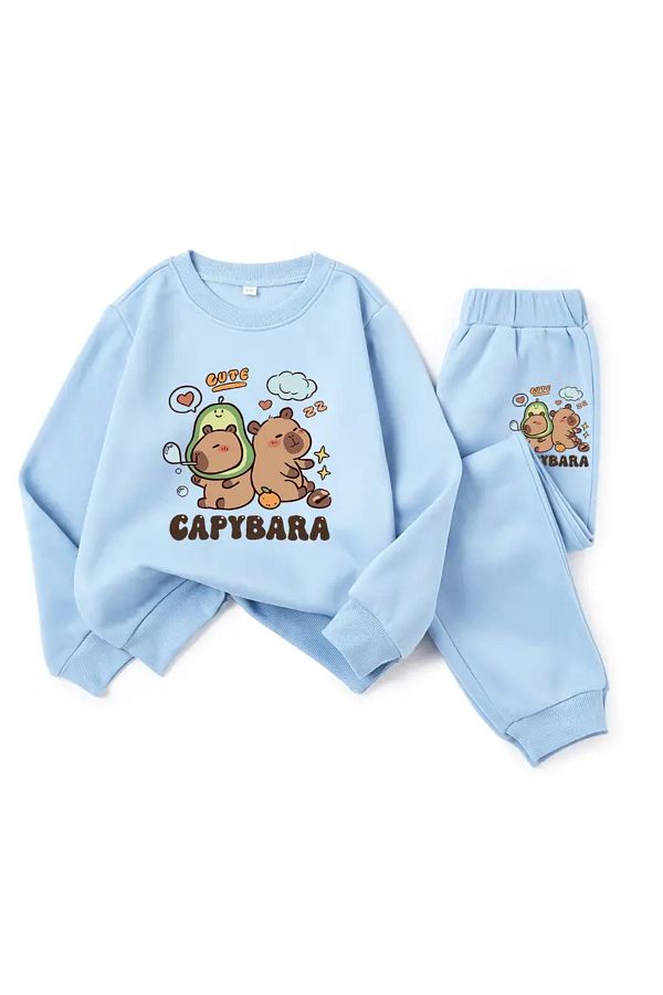 PENTHİLUS-Capybara Printed Hooded Tracksuit Set 1
