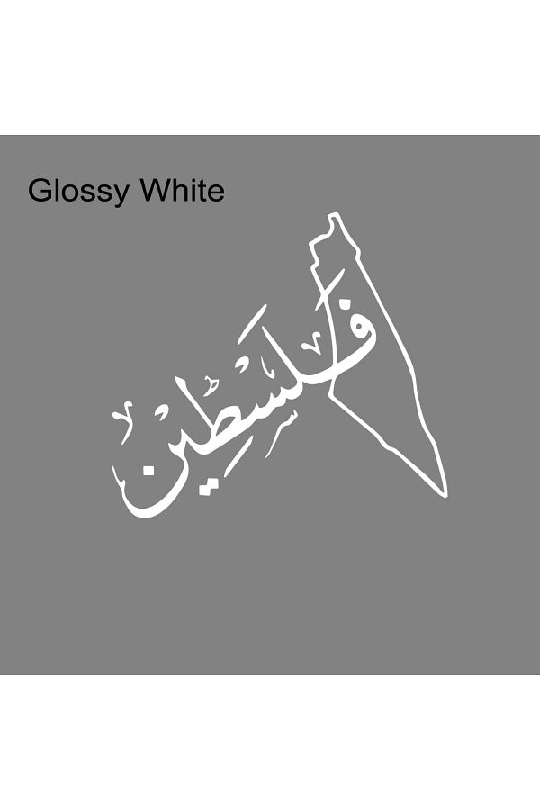Choice-ملصق خريطة فلسطين باللون الأبيض اللامع على باب السيارة ونافذة السيارة، ملصق فينيل إبداعي شخصي فلسطيني 1