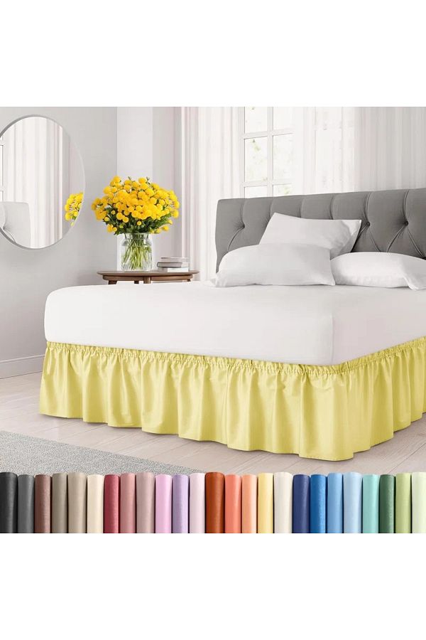 JANGEAR-Basis Ruffle Basis Skirt Double Single Bed Elastic Ruffle Complete Bed 1