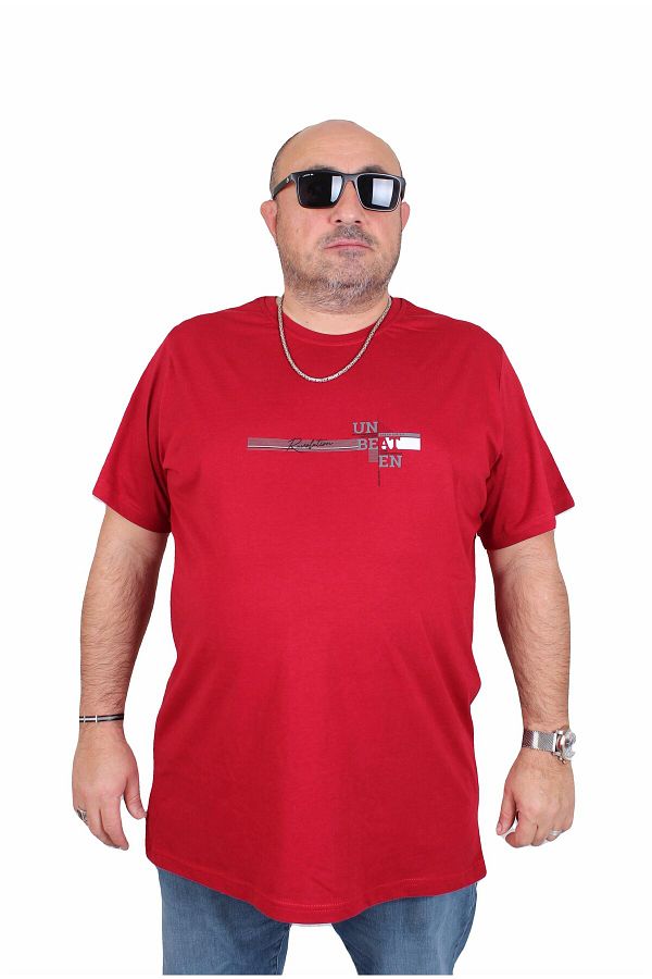 MocGrande-Tricou cu decolteu rotund pentru bărbați, mărime mare, Un Beat En 25146 MAROON 1
