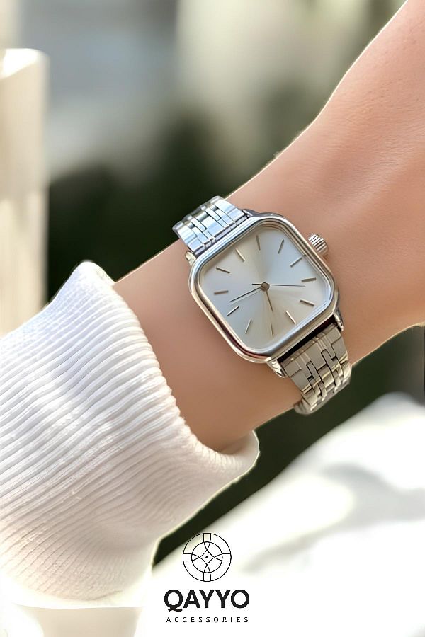 QAYYO-Retro Square Dial Minimal Watch 1