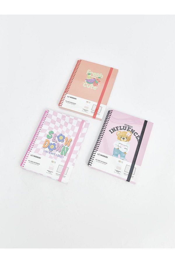 LC Waikiki-Lcw Accessories Printed Wirebound Ruled Notebook 1