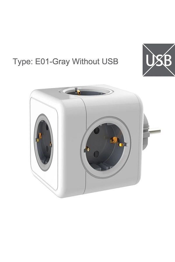 Choice-European Plug E01-gray Massfa Multi Eu Power Strip Electrical Plug Cube Multiple Extension Socket Wi 1