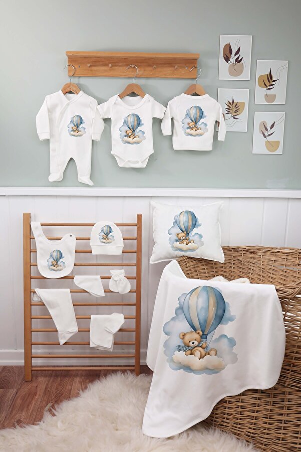 bebeqon 11 Parça Organik Pamuk Yenidoğan Hastane Çıkışı Seti Beyaz